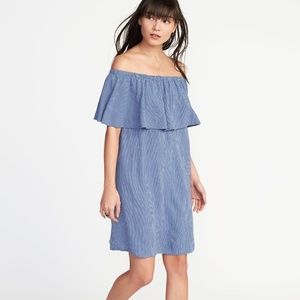 NWOT Old Navy Off The Shoulder Striped Dress